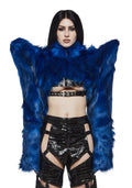 Doomsday Fur Bolero Jacket - Blue