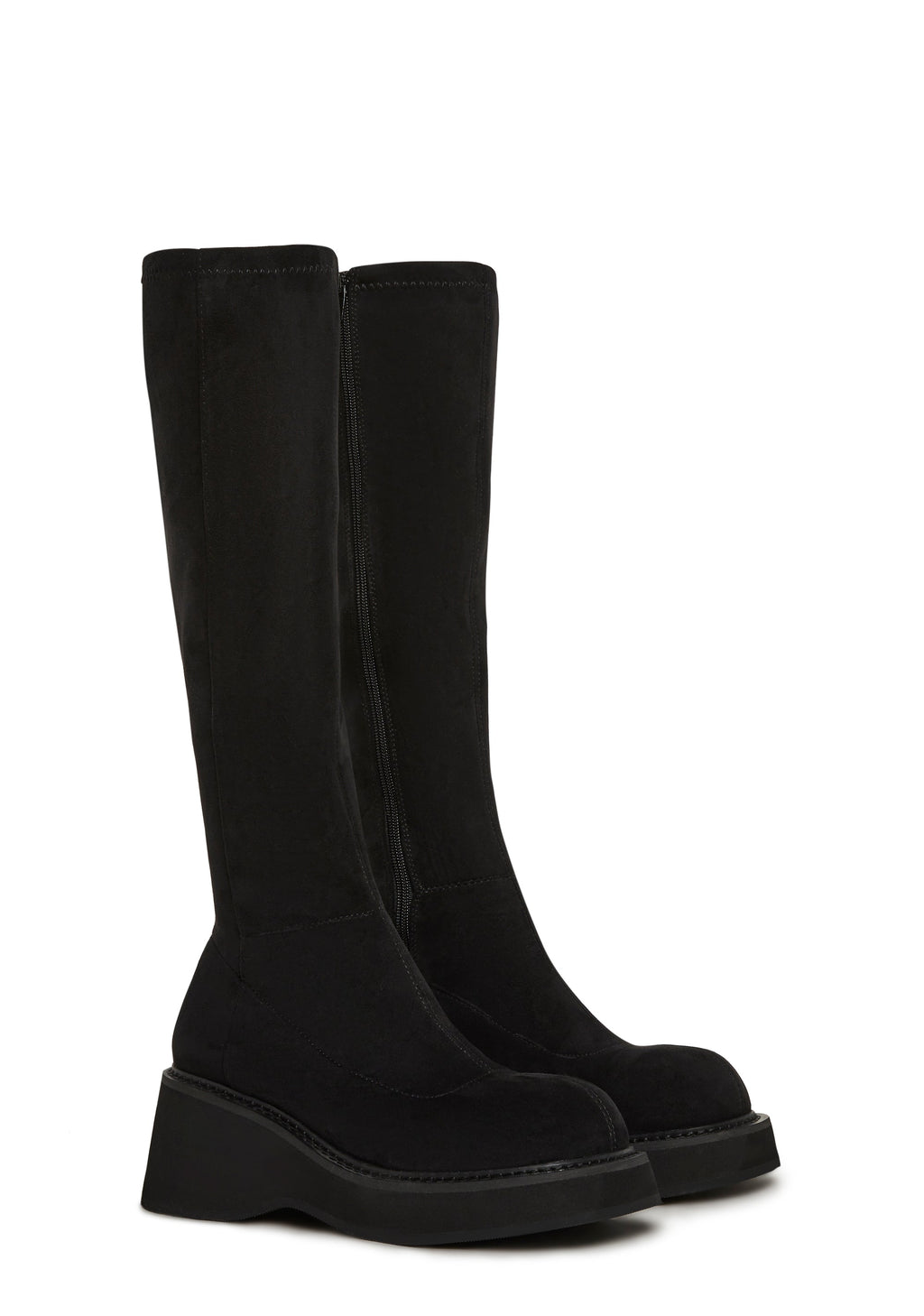 Cece Suede Knee High Stretch Platform Boots