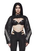 XTC Leather Choker Jacket - White