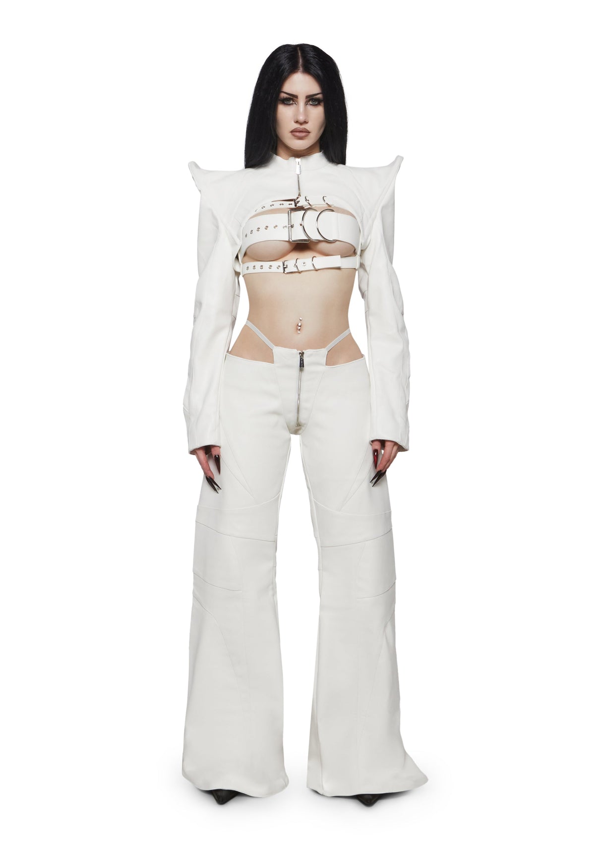 Spike Moto Bolero Jacket - White