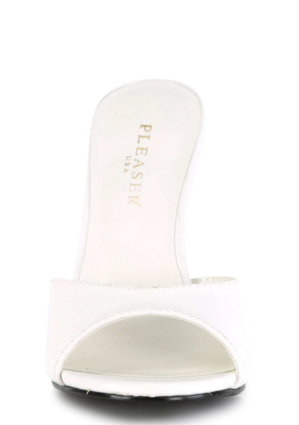 Classique 01 Peep Toe Slides - White