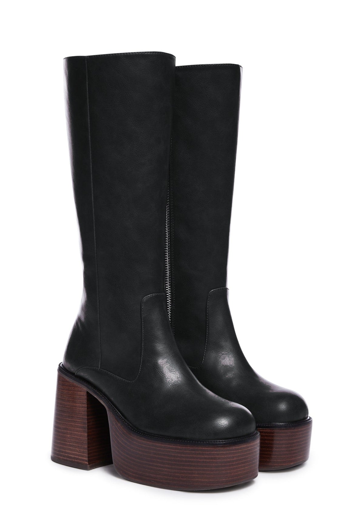 Vintage Soul Knee High Boots - Black