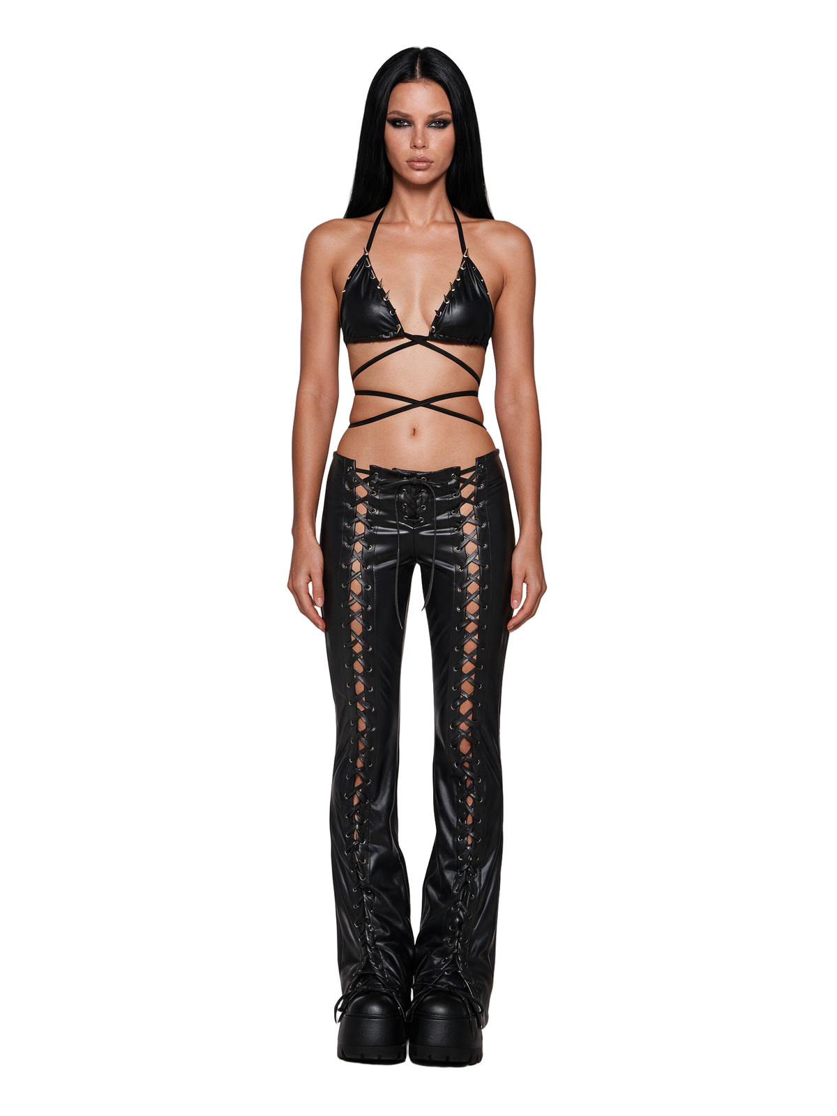 Overprotected Lace Up Bootcut Pants