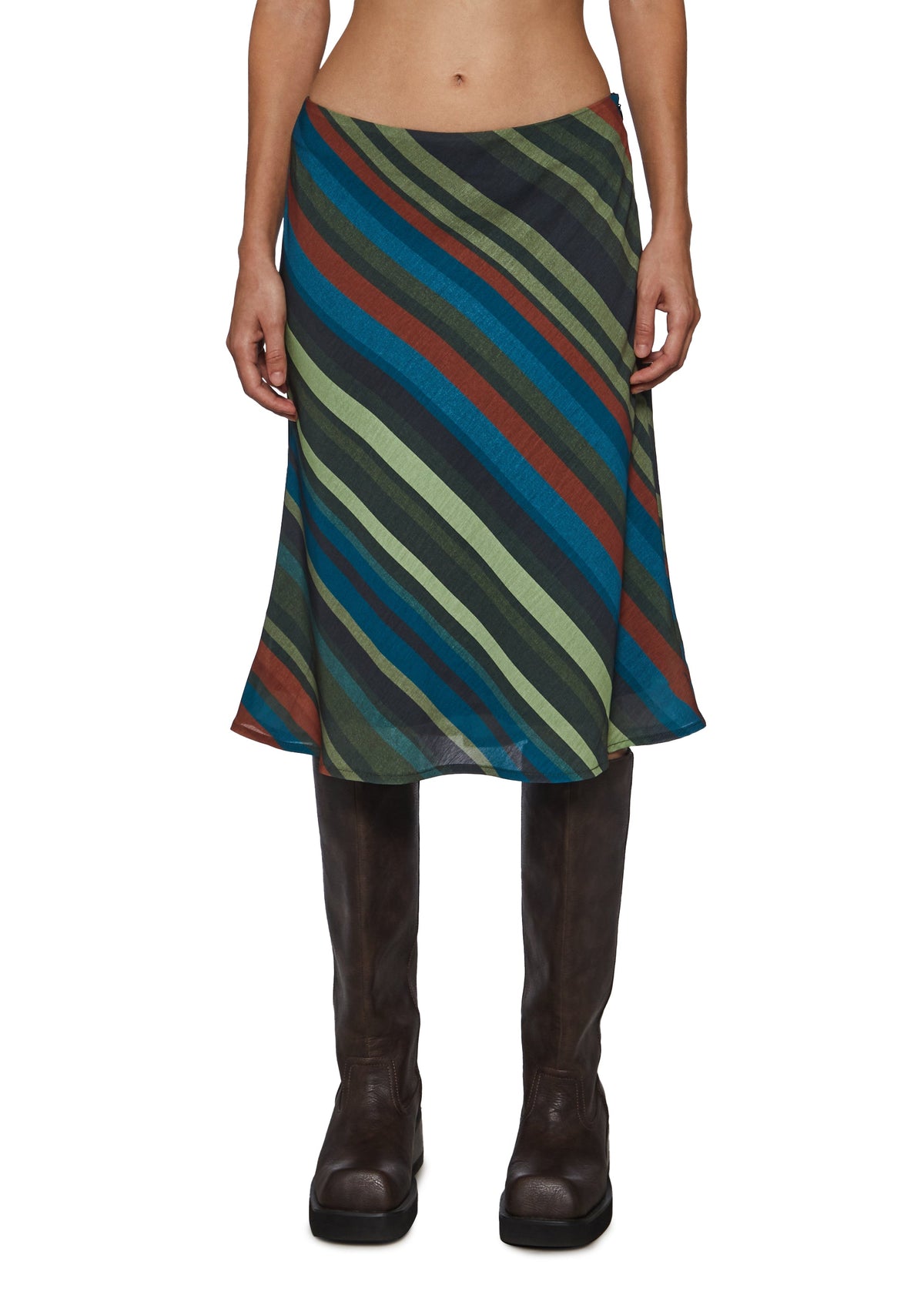 Uptown Stripe Midi Skirt