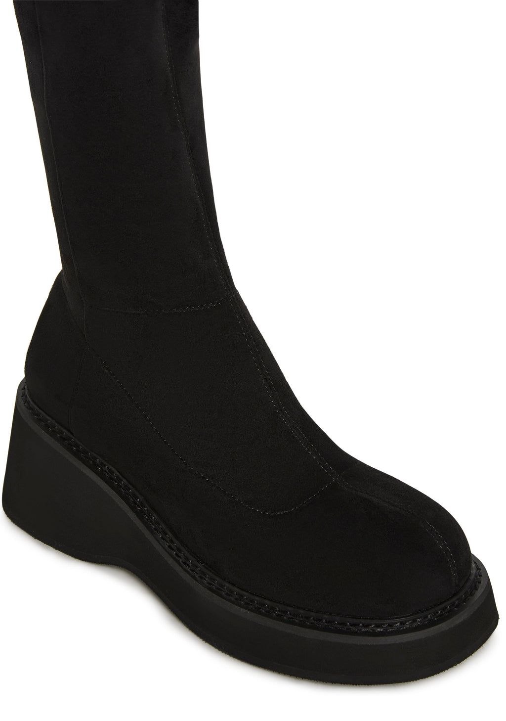 Cece Suede Knee High Stretch Platform Boots