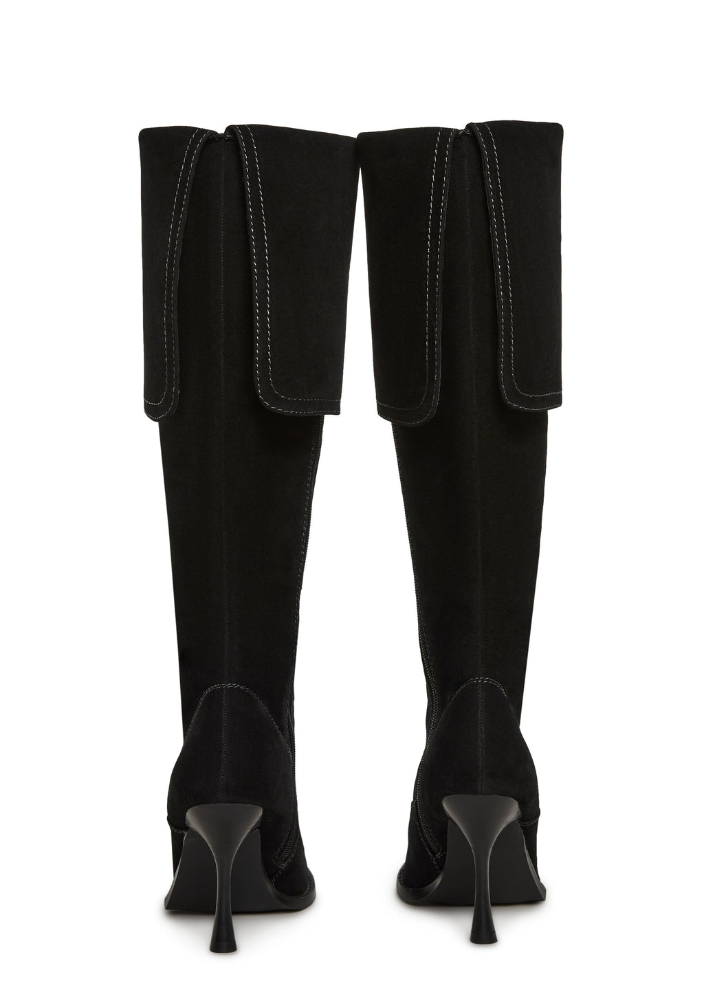 Victorian Cuff Knee High Boot - Black